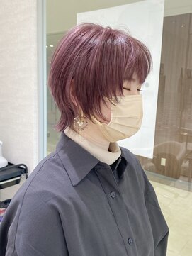 ケンジ 洋光台(KENJE) ショートウルフ×ピンクパープル style by 田爪