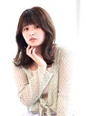 大人可愛い/透明感オリーブベージュ/ミディアムレイヤー