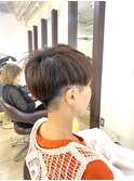 ツーブロック大人ショート#津田沼#奏の杜#京成津田沼#白髪ぼかし