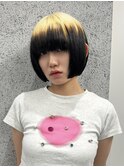 立川/デザインカラー/切りっぱなしボブ/ぱつっとボブ/ブリーチ