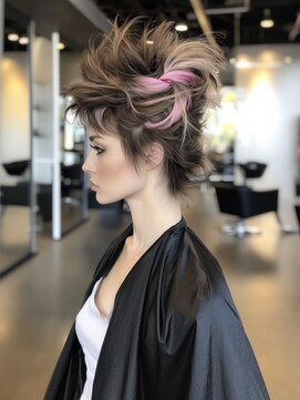 アルトリスト(Altruist Aging×HAIR&SPA) ☆イメチェンピンクベージュアンブレラカラー前髪クールショート