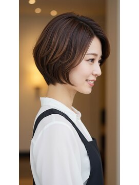 ブルーベイル(Blue Veil.) ショートボブ/30代ショートボブ/30代ボブ/白髪ぼかし/ヘッドスパ