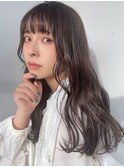 チョコレートブラウン/波巻きウェーブ/艶髪