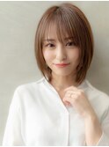 レイヤーボブ/顔周りレイヤー/ミディアムレイヤー/小顔ひし形