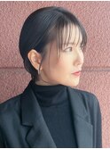 シースルーバング×ハンサムショート！黒髪で魅せるくびれヘア◎