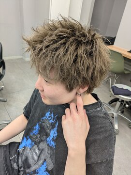 オムデュー(HOMME DEUX) ミルクティーベージュスパイキーショート