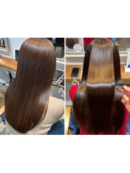 毛先まで柔らかく自然なストレート髪を創る髪質改善×ストレート[子安/白髪染め/白髪ぼかし/men's/学割U24]