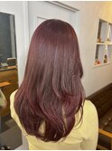 ブリーチなしダブルカラーで叶うチェリーレッド