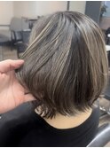 イメチェンヘア/モード系/ダークアッシュ/ハイライト/くびれヘア