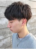 刈り上げナチュラルマッシュ波巻きツイストスパイラルパーマ