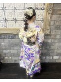 華やかなヘアセット+振袖着付け