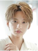 韓流ハイトーンナチュラルセンターパートコンマバング