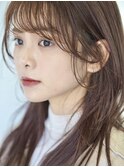 小顔サイドバング/韓国ヘア/顔まわりカット/くすみベージュ