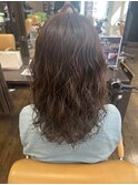 話題のコテ巻き風パーマ