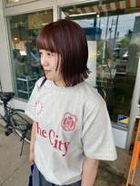 ファンファンバイルー 岐阜(fan fun by Rooo)&nbsp;暖色ボブ　レッドパープルカラー