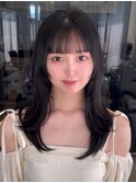 韓国ハッシュカット/ミディアムレイヤー/Zina福岡天神