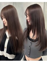 ベレーザ 渋谷(BELEZA)&nbsp;15354黒髪グレージュ髪質改善レイヤーワンカール韓国ストレート
