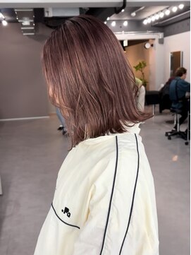 レブ 三条河原町(Reb,) ブリーチ無しダブルカラー×ピンクブラウン