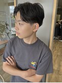 センターパートスタイル