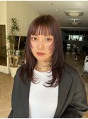 韓国風ミディアム/顔まわりレイヤー/似合わせ/艶カラー