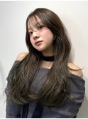 イメチェンヘアスタイルオリーブベージュ前髪カタログ