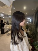 レイヤーカット縮毛矯正地毛風カラー