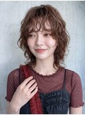 デジタルパーマ抜け感ウルフカット小顔マレットヘア20代30代A37