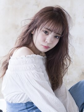 エアー 福岡(AIR) ［air-FUKUOKA　竹石］ ピンクグレージュカラーロング