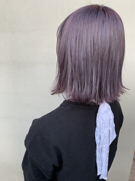 ヘアー アイス ルーチェ(HAIR ICI LUCE) ピンク　パープル　グレイ　切りっぱなしボブ