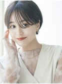 暗髪×束感ショート×シースルーバング×オーガニックヘア