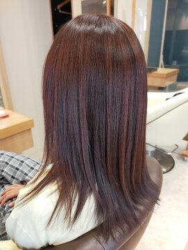 ヘアサロンアンドヘアメイクディー(hair salon hair make D) 仙台D ワンレンロングレイヤー×レッドカラーstyle