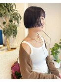 前上がりミニボブ×ブルーパープル(お客様スタイル)