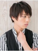 アッシュオリーブが優等生風な知的くせ毛メンズショートQ南越谷