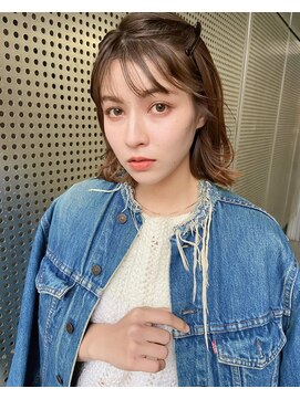 マルツ 銀座(maltu) 外ハネ大人かわいい美髪ネビージュオリージュシースルーバング