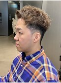 無造作メンズベリーショート☆ツーブロックアッシュブラウン