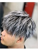 ホワイトメッシュ&ツイストパーマ