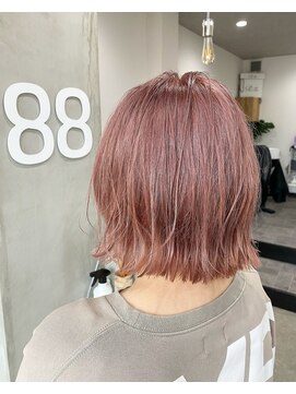 エイティエイト(88) 切りっぱなしボブ×チェリーピンク