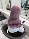 14431ブリーチ＆ダブルカラーラベンダーパープルレイヤーロング