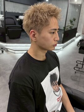 ラベル 渋谷(LAVEL) スパイキーショート/ブロンドベージュ/メンズブリーチカラー