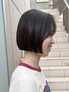 ニコ トウキョウ(nico TOKYO) 20代30代ミニボブ切りっぱなしボブぱっつん前髪シースルー顔周り