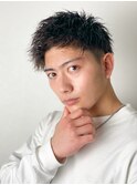スパイキーショート/アップバング/ツーブロック/メンズ/眉毛