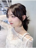 前髪カット似合わせカット韓国ヘアロング_F60790