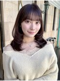 大人ミディアムレイヤー30代40代50代前髪カット顔まわりカット