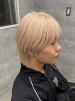ルイス(L'wis)&nbsp;メンズブリーチ ホワイト ベージュ 学割 渋谷