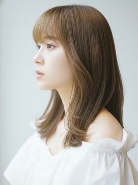 フレイムス 高崎(Frames) 清楚系セミロング20代30代◎前髪あり透明感ベージュカラー高崎
