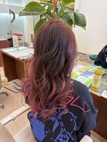 ヘアーアンドエステ ハラダ 滝ノ水店(Hair&Esthe Harada) ブリーチカラー/ピンクベージュ/ロングレイヤー