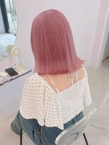 フウ(fuh)&nbsp;ペールピンクカラー/ピンクカラー/ハイトーンボブ/夏ヘアカラー