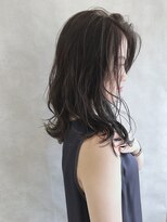 ムウ 難波(MOU)&nbsp;ブルージュヴェールウェーブ_くびれセミディアッシュカラー