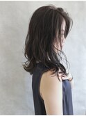 ブルージュヴェールウェーブ_くびれセミディアッシュカラー