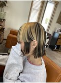 ワイドバング切りっぱなしボブ